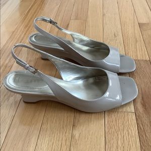 Patent Leather Nude Open Toe Sandals